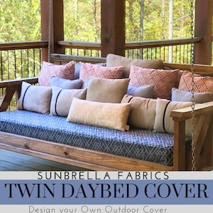 Sunbrella Twin Daybed Cushion Cover: Outdoor Patio Swing Bed (39 x 75)