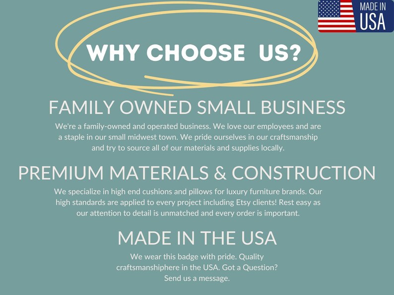 Banner featuring a family-owned small business, proudly crafting premium fabrics in the USA. Showcasing dedication to quality and craftsmanship.