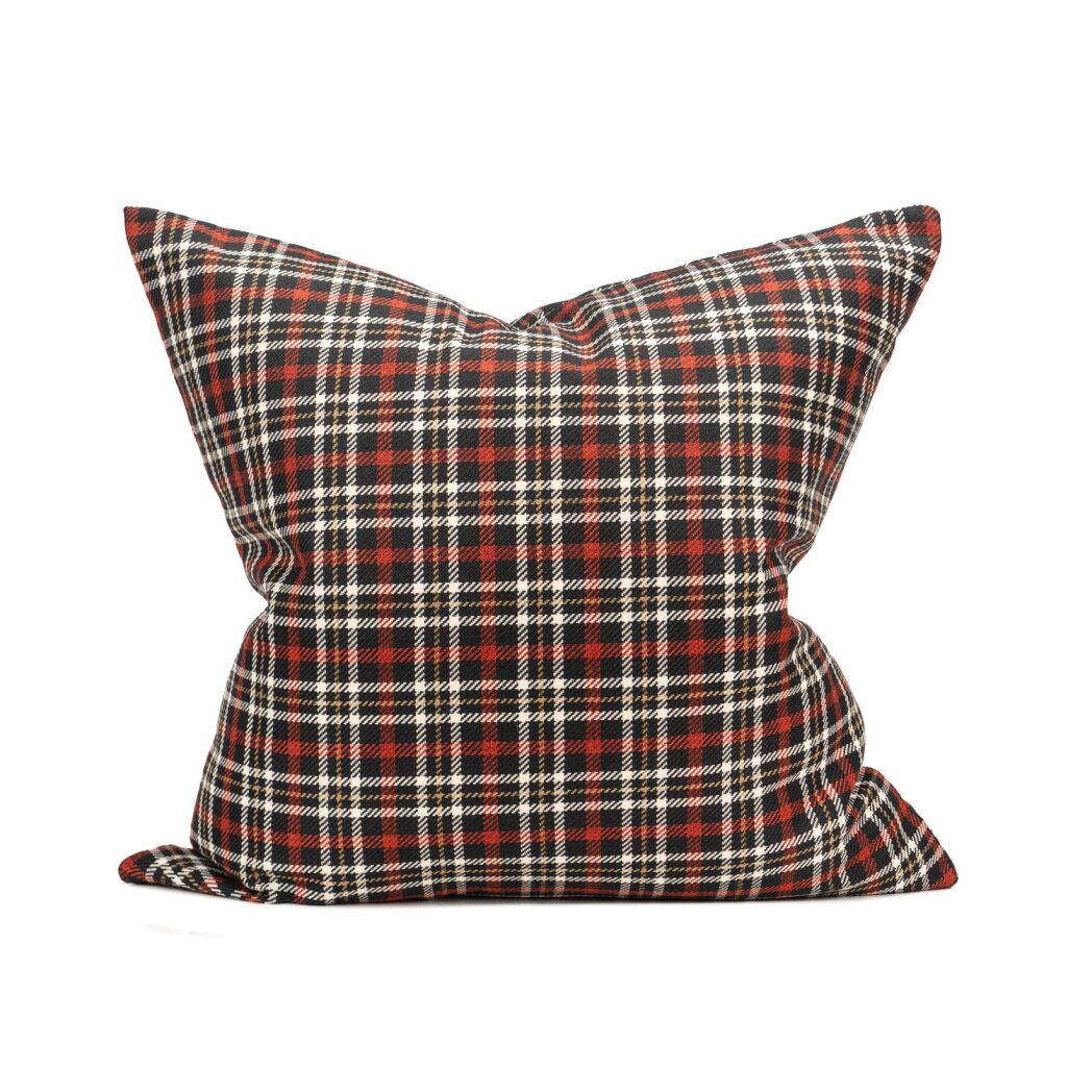 22 x 22 po. de taie de coussin rouge à carreaux rustique, décoration d'automne, décoration de ferme, housse à carreaux tartan