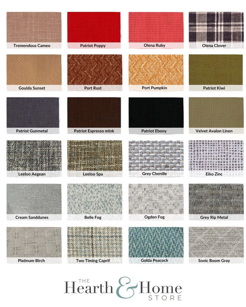 the color chart for the hearth and home collection