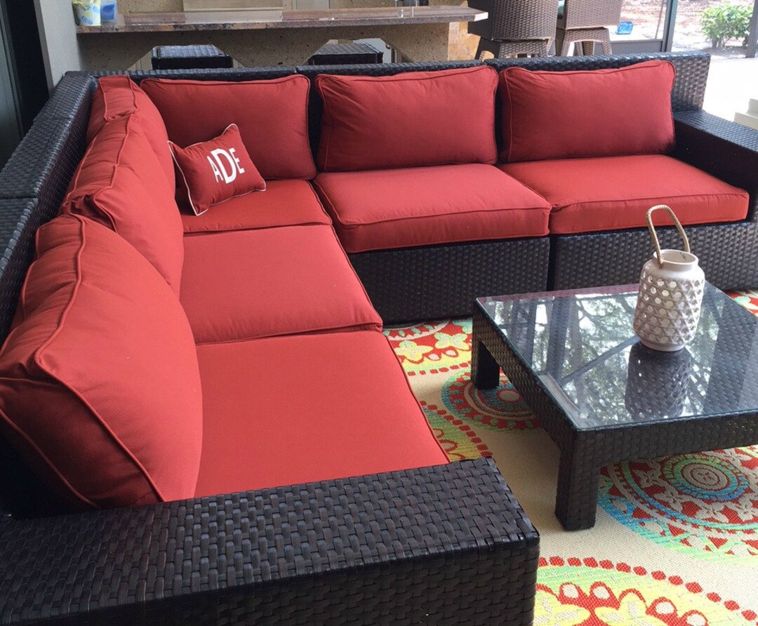 FREE SHIPPING Patio Outdoor Sunbrella Cushion Covers Chair Pad Outdoor Seat Cushions Cording