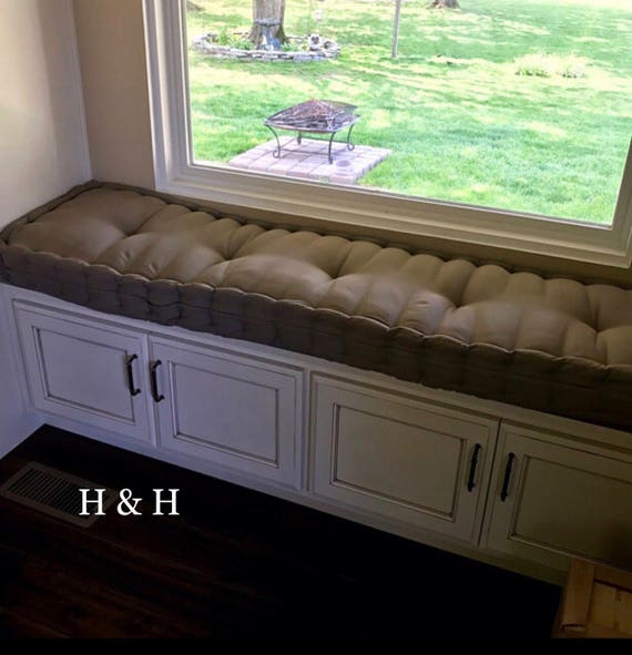 Handmade Custom Hand Tufted Mattress Cushion - Window Seat, Bench