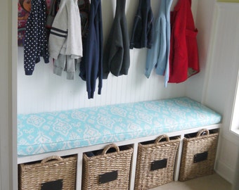 FREE SHIPPING Custom Cushion Mudroom  Seat  Bench Cushion with Cording Playroom, Nursery, Kitchen Pad, Chair Pad