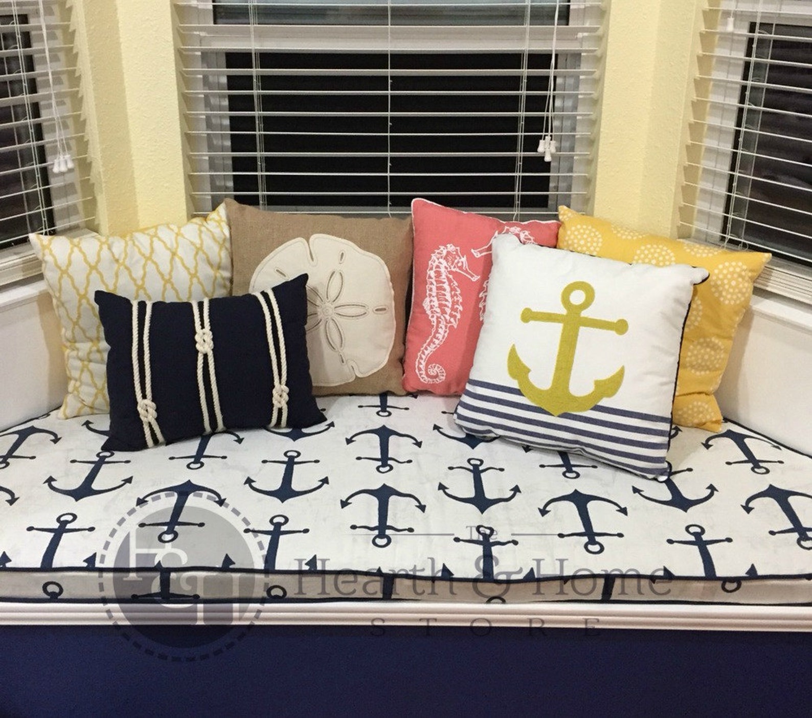 Custom Trapezoid Bay Window Seat Cushion With Cording Etsy