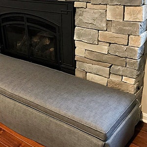 48 to 60 Long Custom HearthSoft Cushion for Fireplace up 20.75 deep , Hearth Seat , Fireplace Cushion, Hearth Cushion FREE SHIPPING image 5