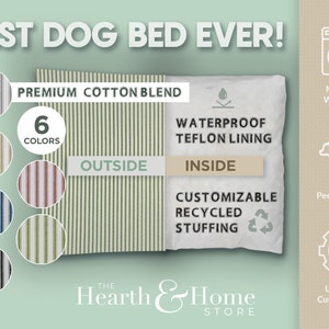 BEST Dog Bed Ever  Washable Removable Cover Waterproof Lined Stuffing Customizable Cover and Stuffing Level  Made to Order in the USA