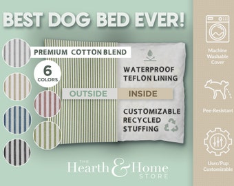 BEST Dog Bed Ever  Washable Removable Cover Waterproof Lined Stuffing Customizable Cover and Stuffing Level  Made to Order in the USA