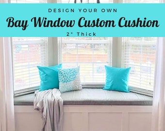 2" Custom Bay Window Seat Cushion, Pointed Trapezoid Cushion