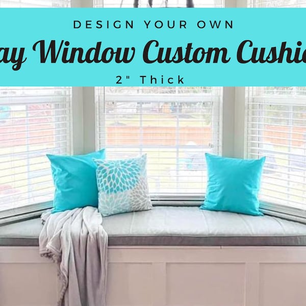 2" Custom Bay Window Seat Cushion, Pointed Trapezoid Cushion