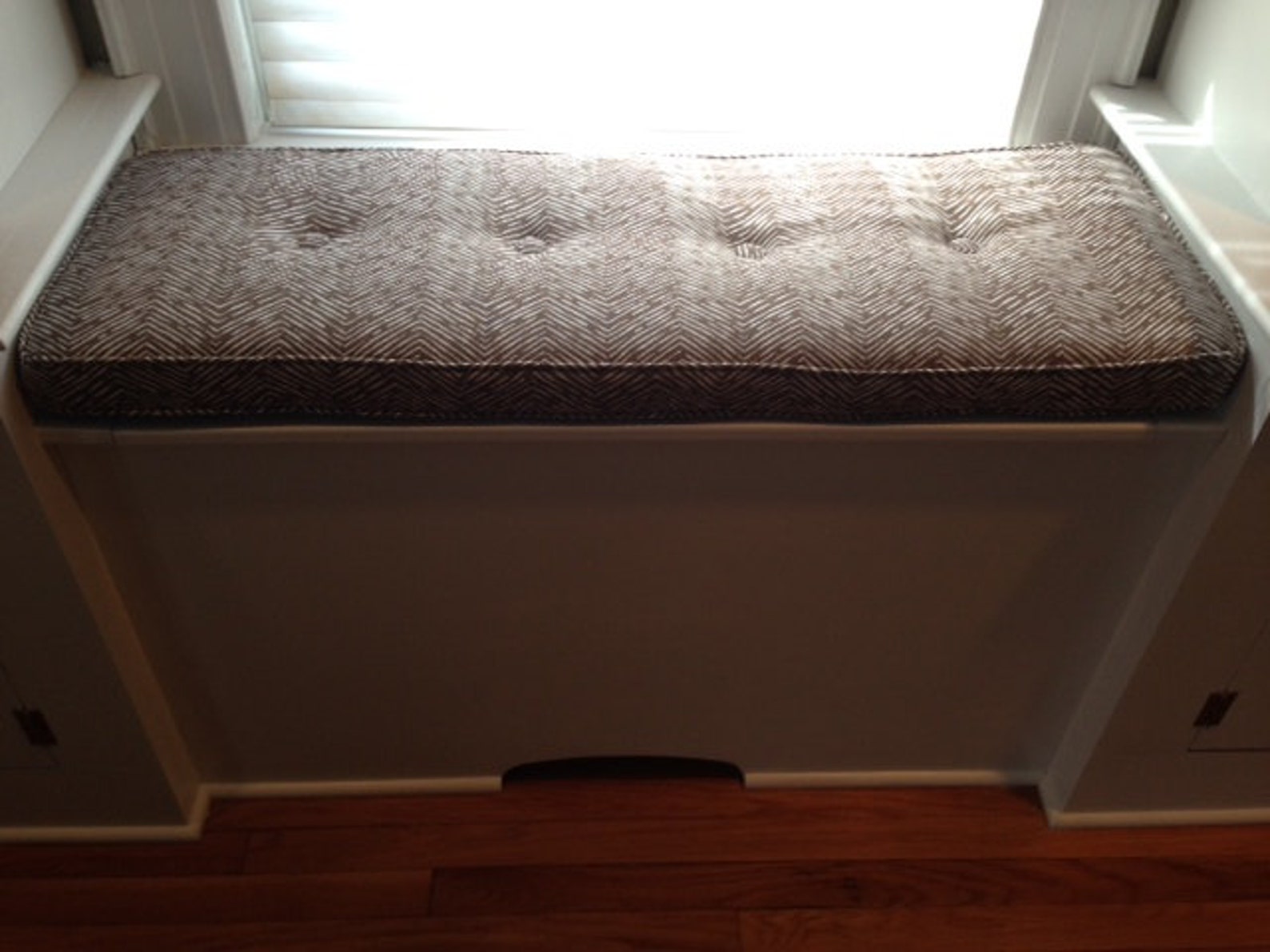 Custom Button Tufted Window Seat Cushion With Cording Bench Etsy