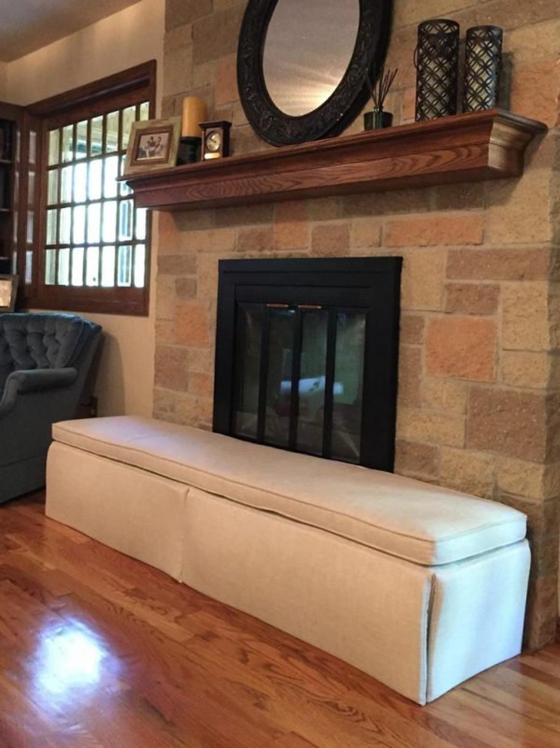 Custom Fireplace Cushion 21 to 28 deep by 73 Etsy