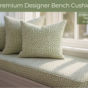 Custom 3 Inch Bench Cushion | Window Seat Pad, Designer Fabric, Made to Order | Banquette, Mudroom, Entryway Seating
