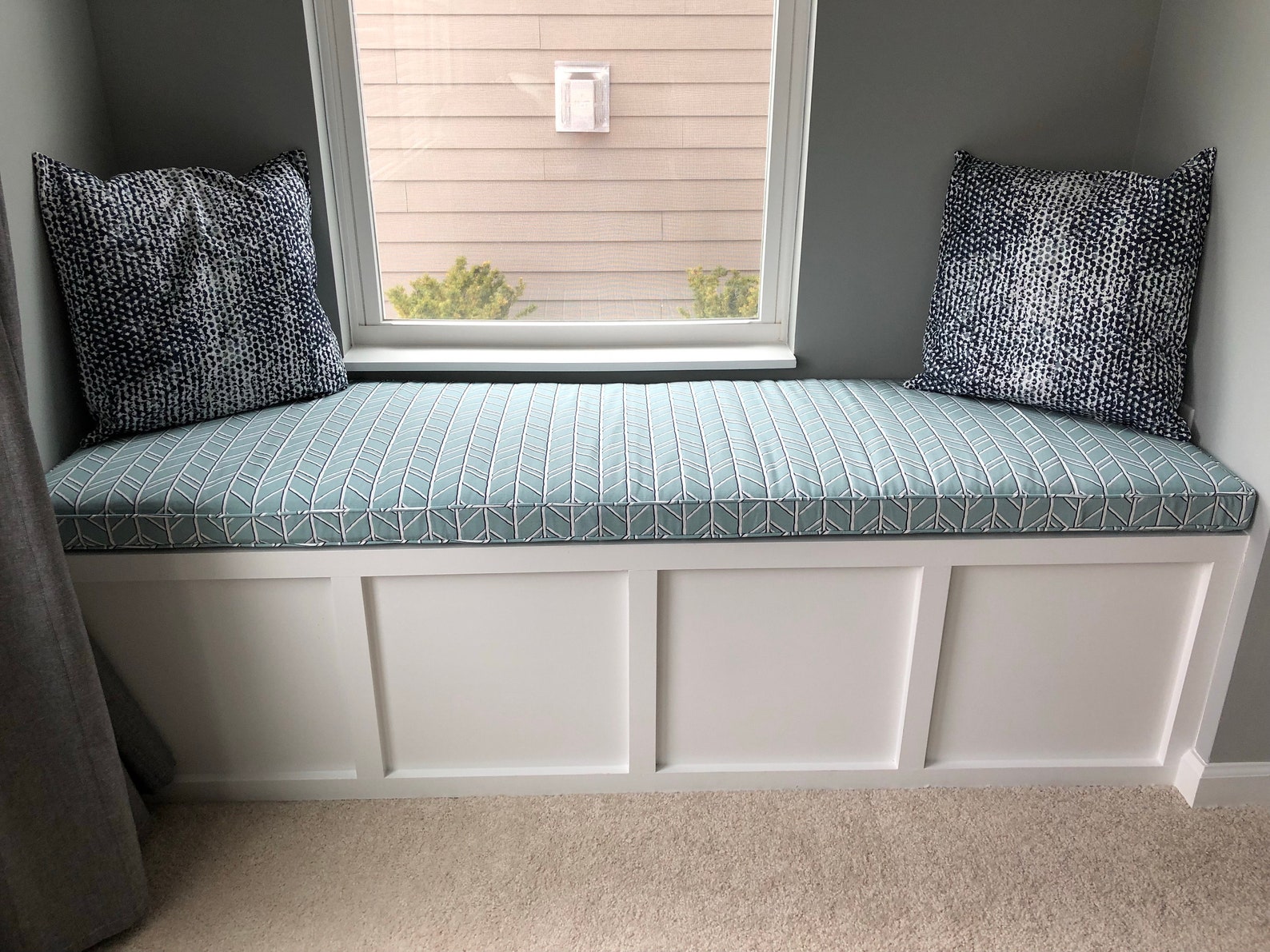 Custom Trapezoid Bay Window Seat Cushion With Cording Etsy