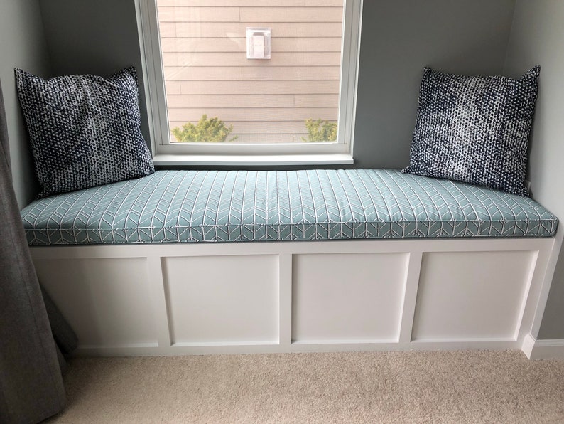 Custom Trapezoid Bay Window Seat Cushion With Cording Etsy