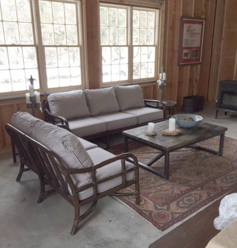 Housses de coussin en osier personnalisées pour chaise Coussins de siège d'extérieur avec cordons avec Sunbrella Salle de jeux, chambre d'enfant, banc, banquette image 4