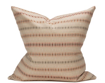 Sunbrella Exclusive Sunset Stripe Orange and Brown Modern Indoor/Outdoor Decorative Pillows for Patio