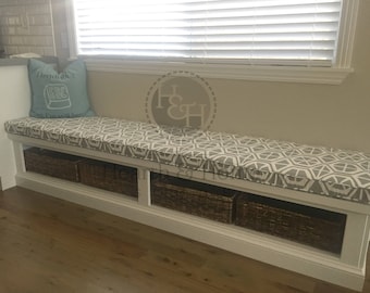 FREE SHIPPING Custom Sewn Window Seat Cushion with Cording - You Choose the Fabric, Custom Bench cushion, Custom Cushion