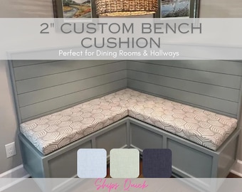 2 inch Custom bench cushion window seat breakfast nook hallway bench cushion piano bench cushion farmhouse minimalist replacement pad