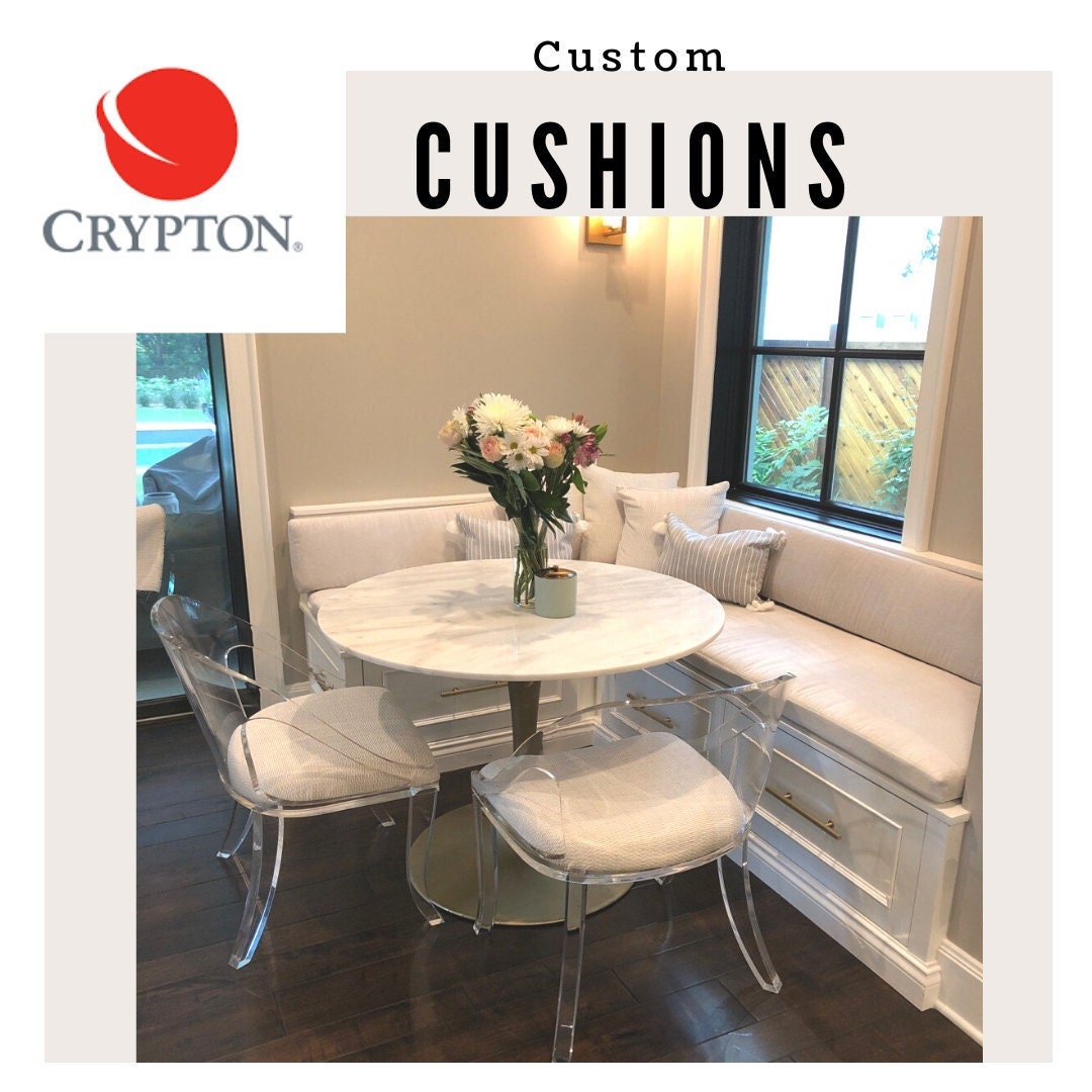 Custom Bench Cushion with High Performance Fabric Crypton Kitchen Banquette Cushion Easy to Clean for Kids Pet Friendly Window seat Cushion
