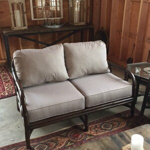 Housses de coussin en osier personnalisées pour chaise Coussins de siège d'extérieur avec cordons avec Sunbrella Salle de jeux, chambre d'enfant, banc, banquette image 3