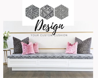 Bench Throw Pillow Window Seat Cushion Cover Living Room Indoor Accent Home Decor Cushion Made in USA Window Throw Bench Style Seatings