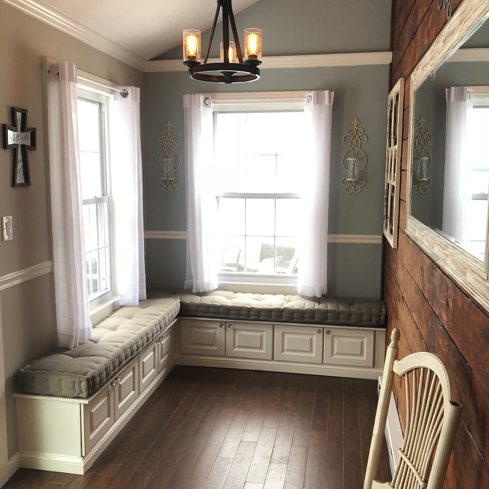 Custom Trapezoid Bay Window Seat Cushion With Cording Etsy