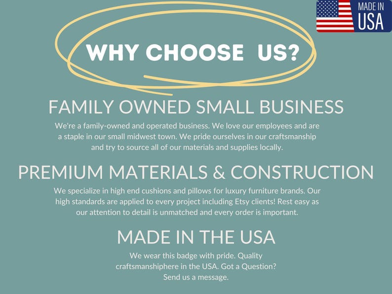 Banner featuring a family-owned small business, proudly crafting premium fabrics in the USA. Showcasing dedication to quality and craftsmanship.