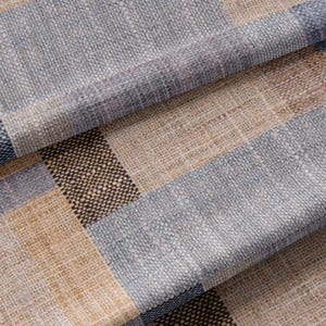 Patchwork Plaid Upholstery Fabric by the Yard – Designer Blue Fabric for Pillows, Cushions & Lake House Decor