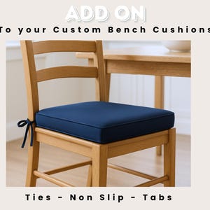 Non-Skid Window Seat Cushion with Ties: Indoor/Outdoor Bench Pad