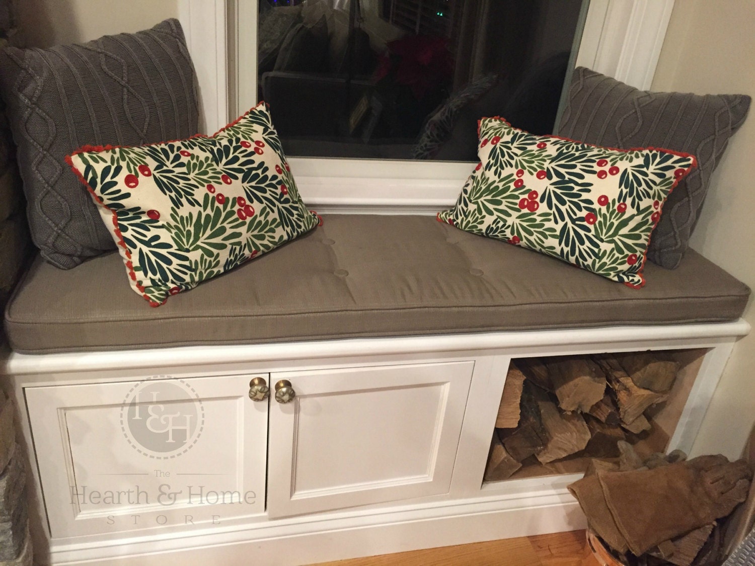 Custom Button tufted Window Seat Cushion with Cording Etsy