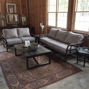 Housses de coussin en osier personnalisées pour chaise Coussins de siège d'extérieur avec cordons avec Sunbrella Salle de jeux, chambre d'enfant, banc, banquette image 1