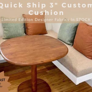 Quick Ship 3 Inch Custom Bench Cushion Window Seat Cushion Banquette Seat Pad Made to Order Indoor Bench Cushion with Zipper Cover