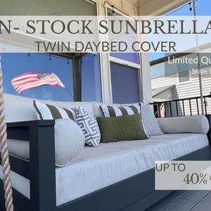 In Stock Sunbrella Twin Daybed Cushion Cover Custom Outdoor Swing Mattress for Porch Patio or Covered Deck Seating
