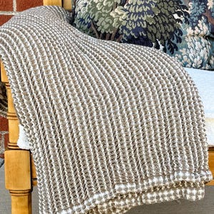 Chunky Knit Blanket Cotton Throw Machine Washable Cozy Blanket for Bedroom Sofa Home Decor Housewarming Gift Farmhouse Boho Modern Living