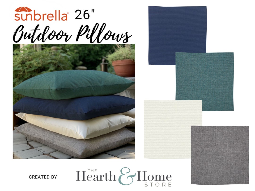 Outdoor Sunbrella Pillows Covers , 26 Euro Decorative Throw Pillows for Patio Etsy