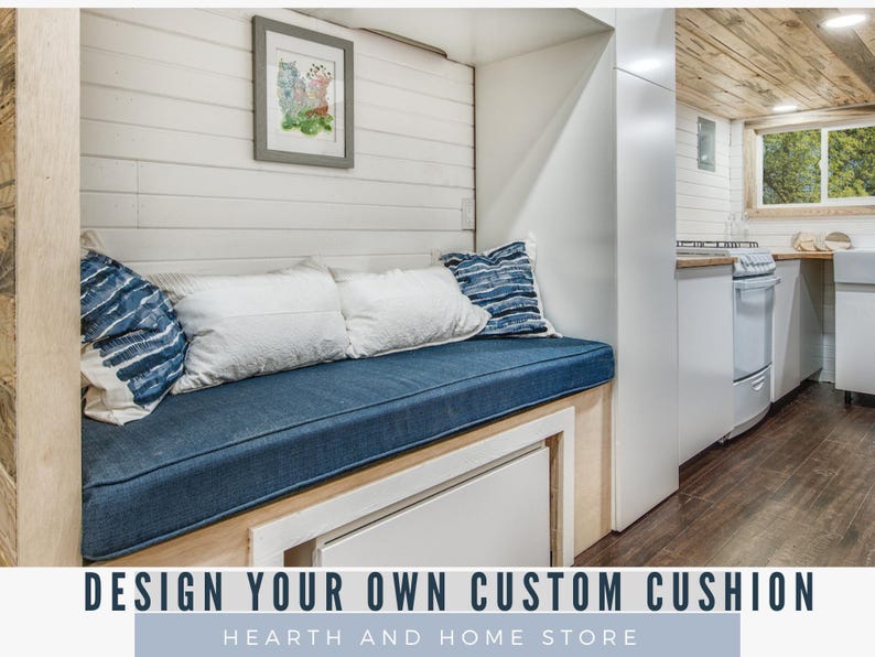 Custom Cushion for Tiny House or RV Small Spaces 4 inches thick