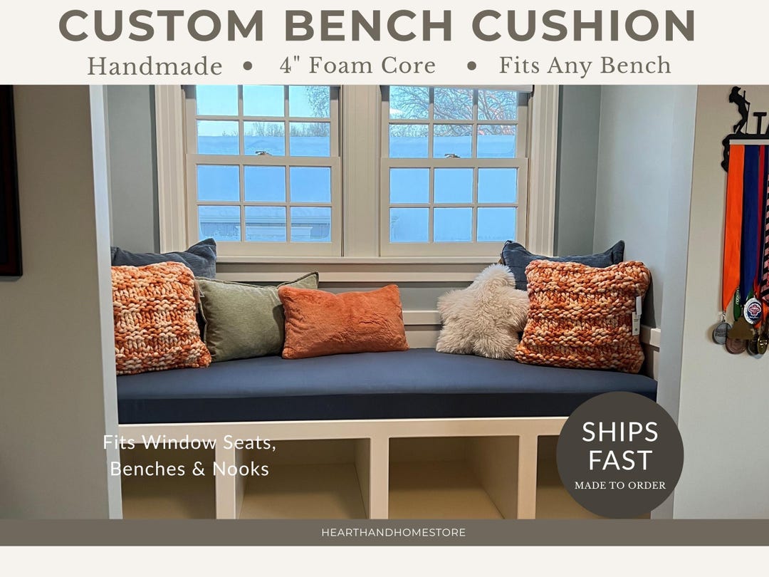 Inch Thick Custom Bench Seat Cushion Indoor Window Seat or Nook