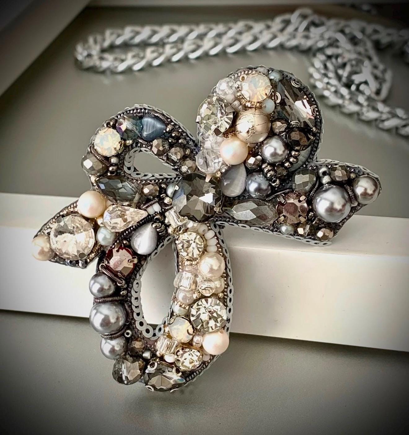 glass brooch elegant females breast pin handmade Amazon.com: Lucky Charm Evil Eye Brooch fashion abstract  main image 4