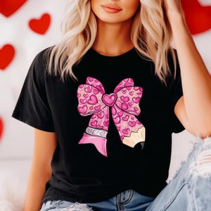 Camisa con lazo coqueto para el día de San Valentín para maestras, camisa de San Valentín para mujeres, regalo para maestras, camisa coqueta de San Valentín, regalo para ella