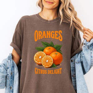 Comfort Colors® Vintage Orange Shirt, Art Graphic Fruit Shirt, Pastel Drawing Oranges Shirt,Foodie Vintage Graphic Shirt,Aesthetic Fruit Tee