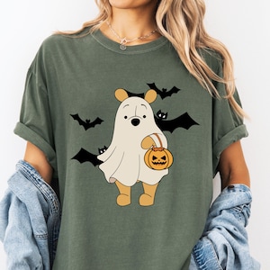 Comfort Colors® Ghost Winnie The Pooh Shirt,Cute Halloween T-Shirt,Pooh Shirt, Spooky Fall Outfit, Trick or Treat Tee, Boo Season Shirt