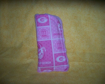 Pink University of Georgia Bulldogs Soft Eye Glass Case