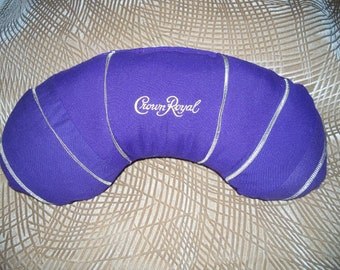 Purple Crown Royal Neck Pillow with Crown Bags