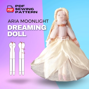 Modello di cucito per bambole - Modello di bambola di pezza PDF - Tutorial per realizzare bambole - Bambola cimelio - Modello di peluche - Modello di bambola morbida - Download immediato