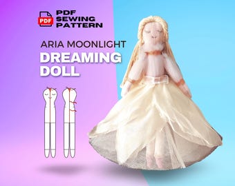 Aria Dreaming Rag Doll Sewing Pattern – 8.25 Inch Heirloom Doll (PDF Pattern)