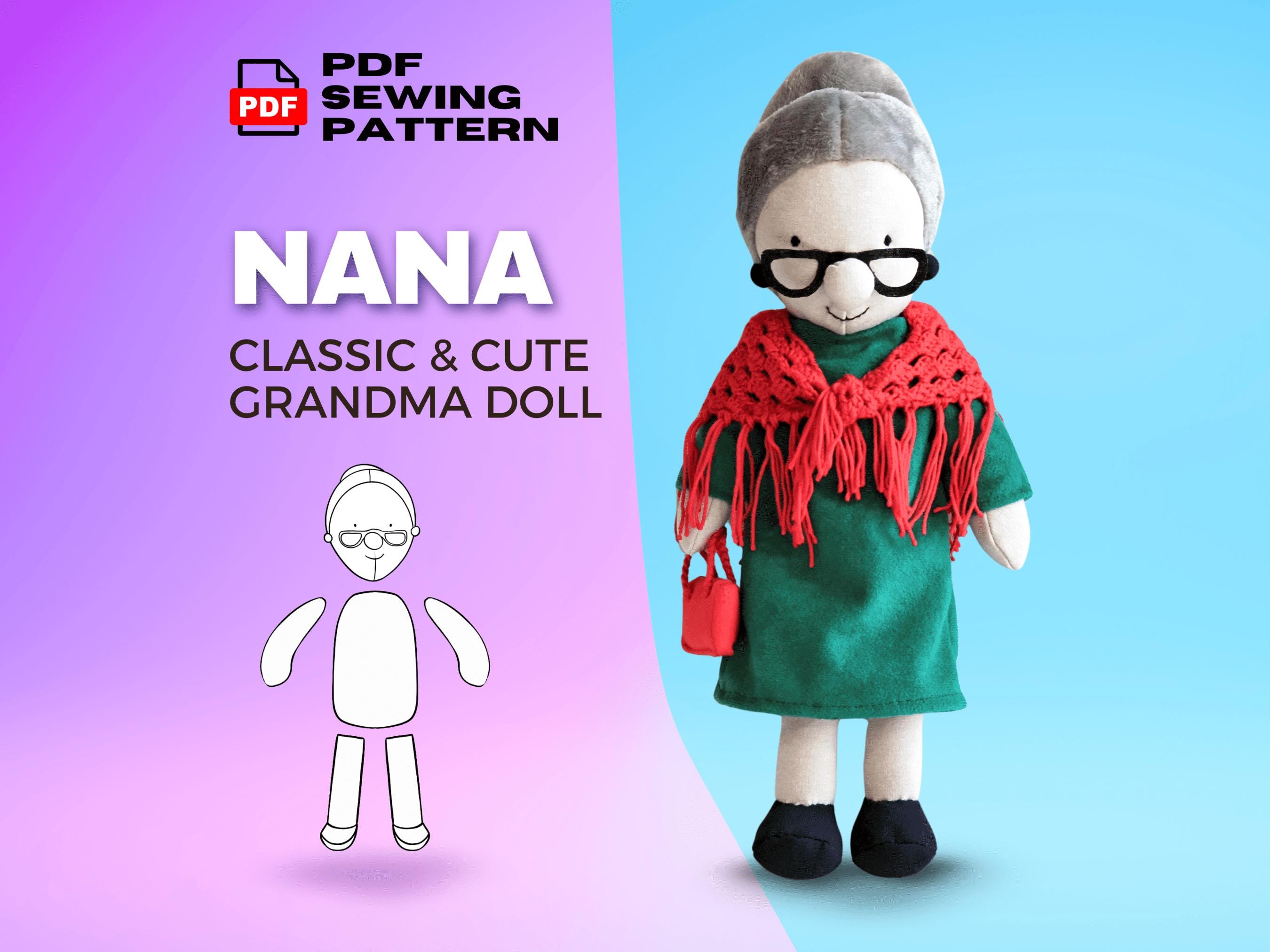 Grandma Sewing Pattern PDF - Grandma Doll Pattern