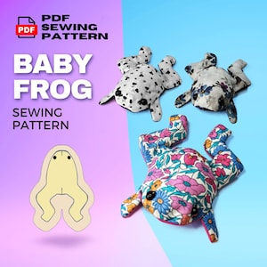 Baby Frog Sewing Pattern: Stuffed Toad Bean Bag Toy (Digital PDF Pattern)