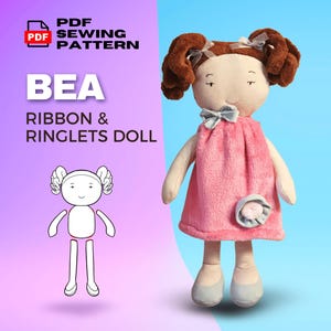 Bea Ringlets Rag Doll Sewing Pattern – Easy Cloth Doll (PDF Pattern)