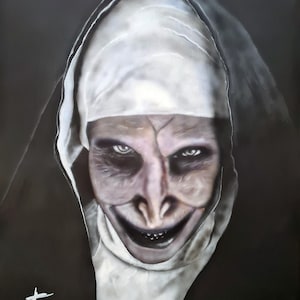 a3 print of the nun the original was painted with acrylic on canvas