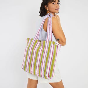 Easy Stripe Crochet Tote Bag Pattern: Beginner-Friendly PDF (Digital Download